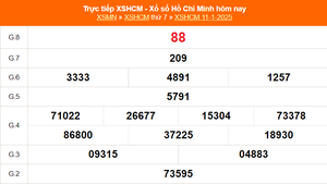 XSHCM 11/1 - XSTP thứ Bảy - Kết quả xổ số Hồ Chí Minh hôm nay ngày 11/1/2025