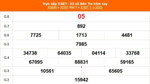 XSBT 7/1 - Kết quả Xổ số Bến Tre hôm nay 7/1/2025 - Trực tiếp XSBT ngày 7 tháng 1