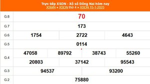 XSDN 15/1 - Kết quả xổ số Đồng Nai hôm nay 15/1/2025 - Trực tiếp XSDN ngày 15 tháng 1