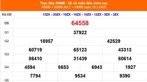 XSMB 18/1 - Kết quả Xổ số miền Bắc hôm nay 18/1/2025 - KQSXMB thứ Bẩy ngày 18 tháng 1